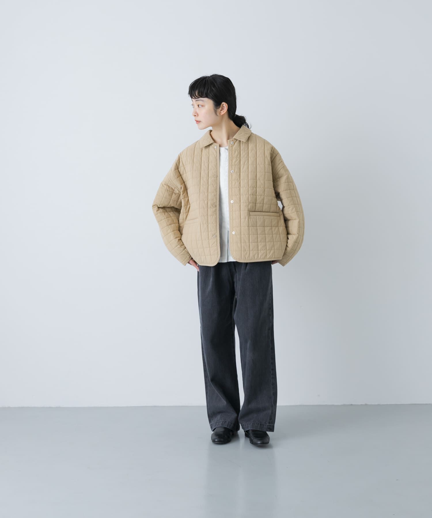 かぐれ「コットンキルトジャケット」|ダウン|
