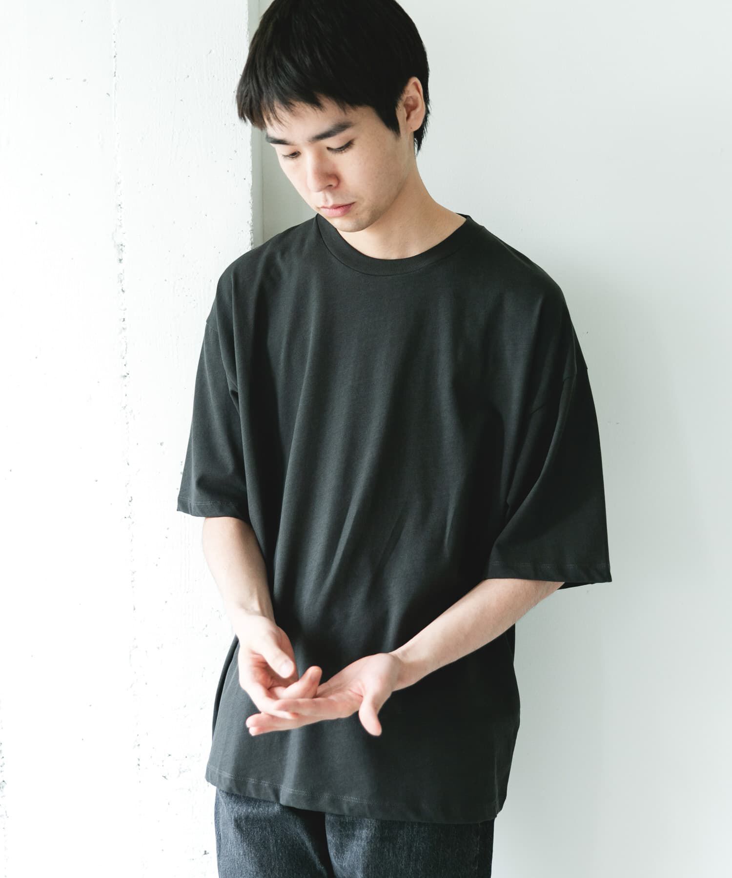 URBAN RESEARCH DOORS「ハイツイストクルーネック ショートスリーブTシャツ」|Tシャツ・カットソー|