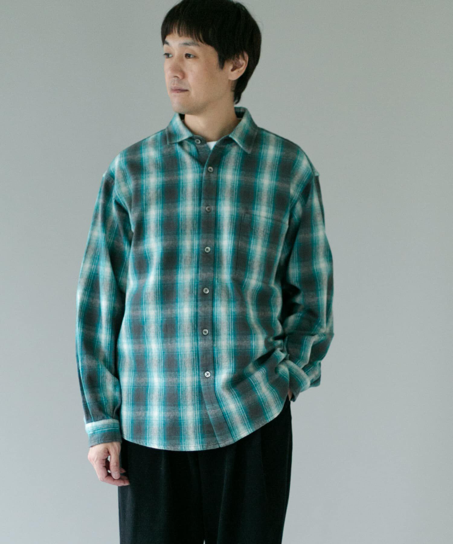 URBAN RESEARCH DOORS「USAコットン オンブレチェック シャツ」|シャツ・ブラウス|