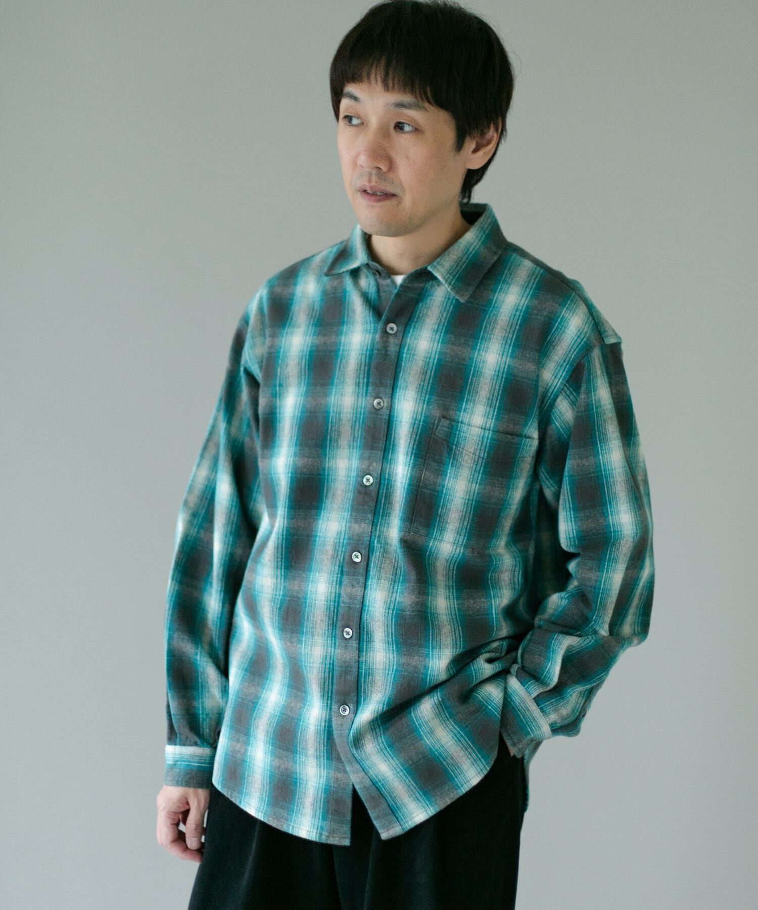 URBAN RESEARCH DOORS「USAコットン オンブレチェック シャツ」|シャツ・ブラウス|