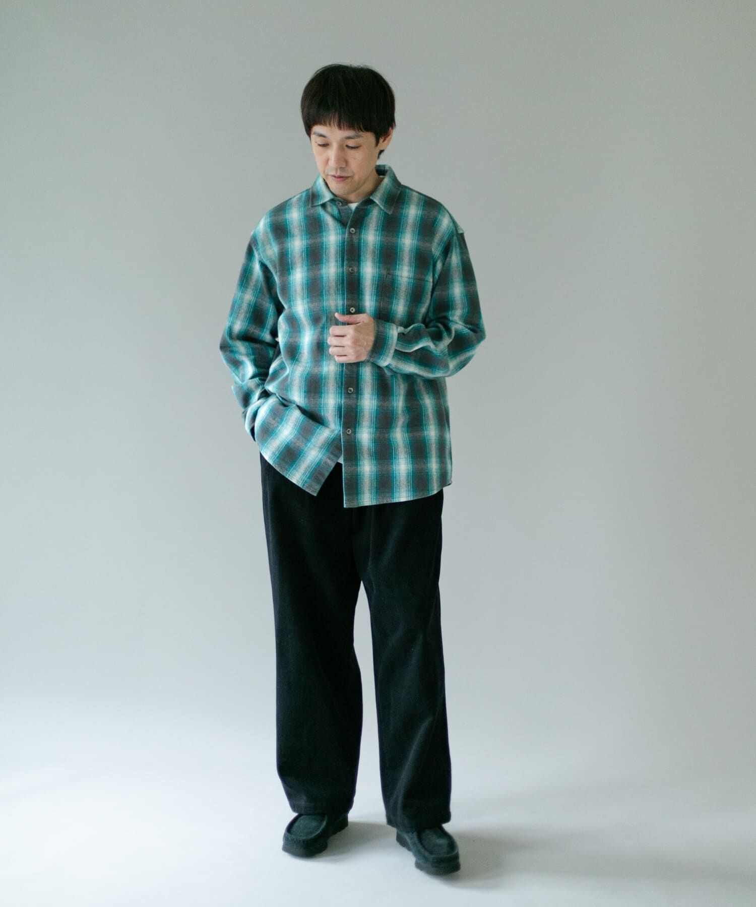 URBAN RESEARCH DOORS「USAコットン オンブレチェック シャツ」|シャツ・ブラウス|