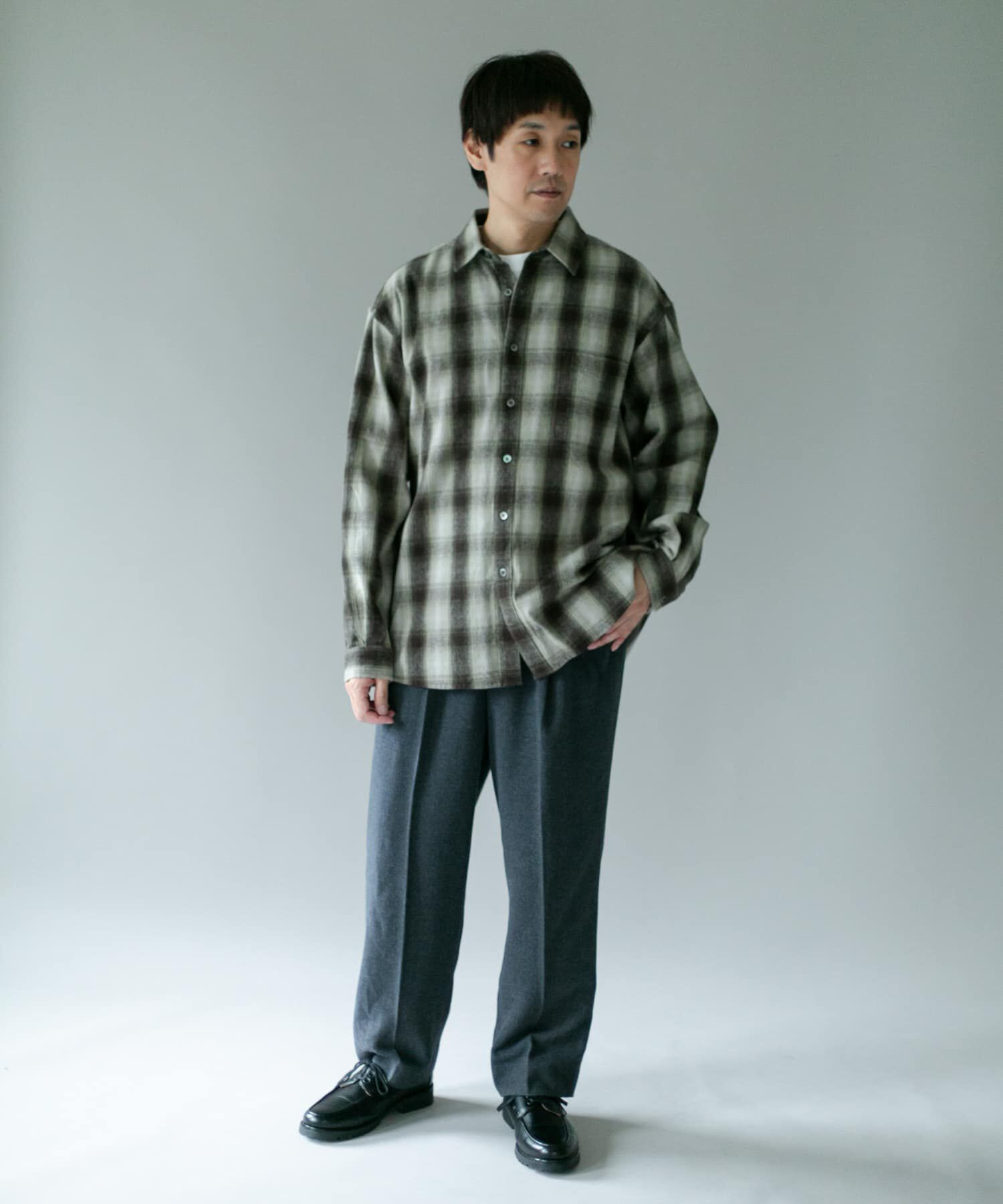URBAN RESEARCH DOORS「USAコットン オンブレチェック シャツ」|シャツ・ブラウス|
