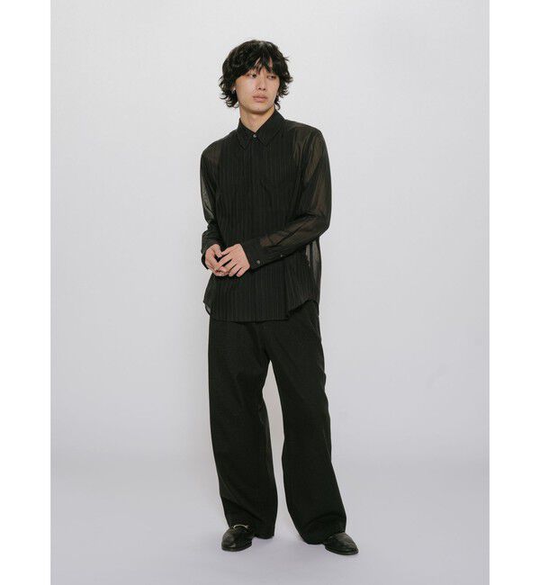 MIDIUMISOLID「MIDIUMISOLID Men&rsquo;s シアーストライプシャツ」|シャツ・ブラウス|