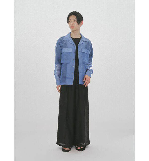 MIDIUMISOLID「MIDIUMISOLID Men&rsquo;s シアーオープンカラーシャツ」|シャツ・ブラウス|