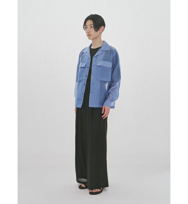 MIDIUMISOLID「MIDIUMISOLID Men&rsquo;s シアーオープンカラーシャツ」|シャツ・ブラウス|