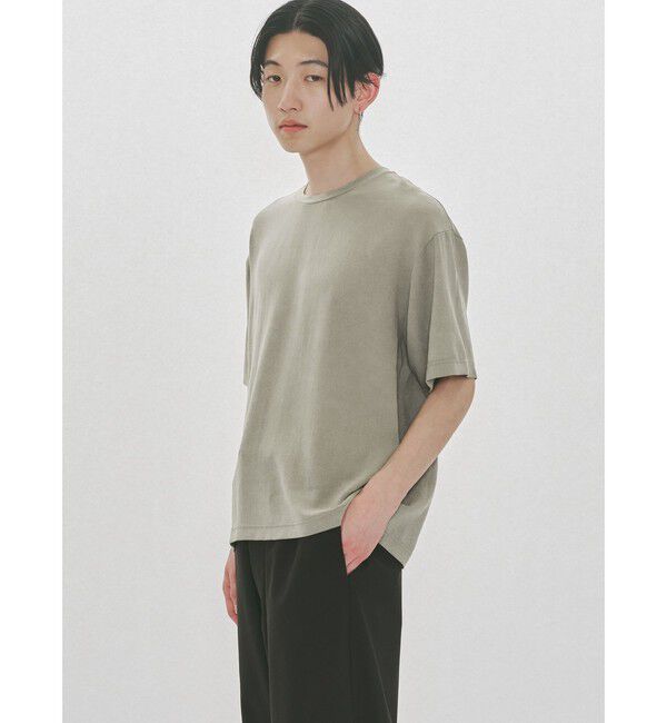 MIDIUMISOLID「MIDIUMISOLID Men&rsquo;s ハーフスリーブシアーベーシックプルオーバー」|Tシャツ・カットソー|