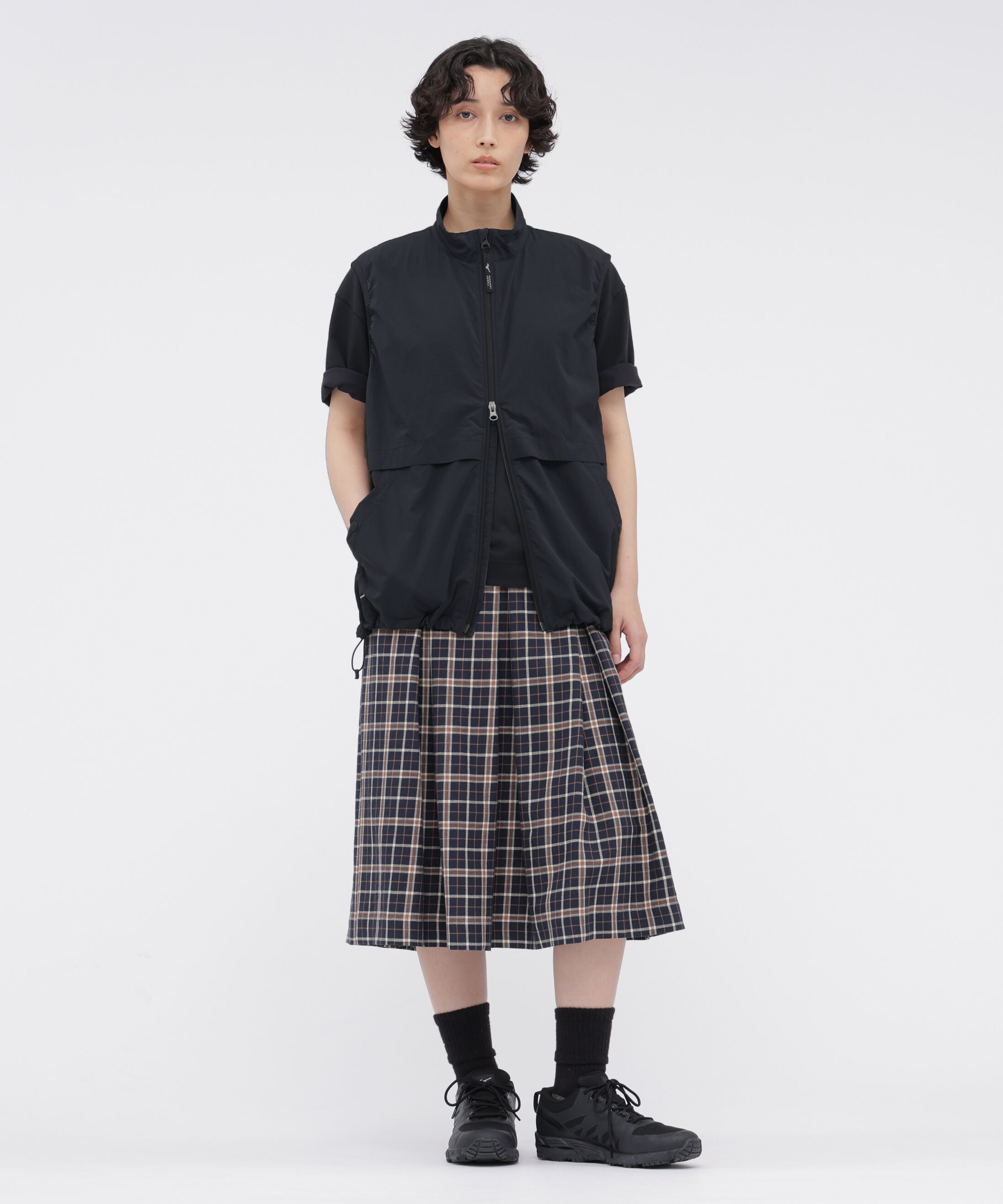  「WOOL LINEN CHECK SKIRT」|スカート|