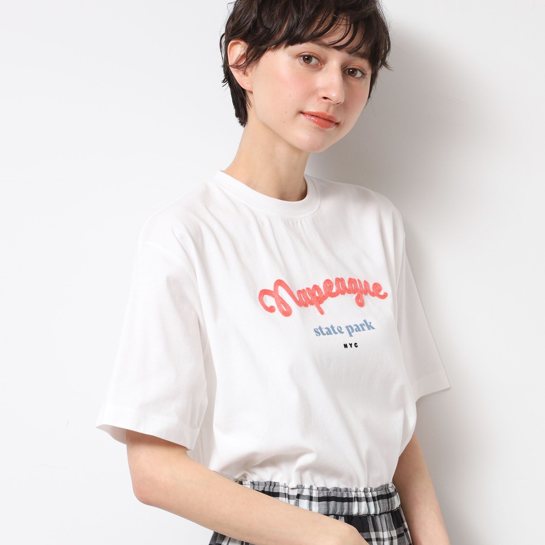 Dessin「【洗える】オーガニックコットンロゴTシャツ」|Tシャツ・カットソー|ホワイト(001)
