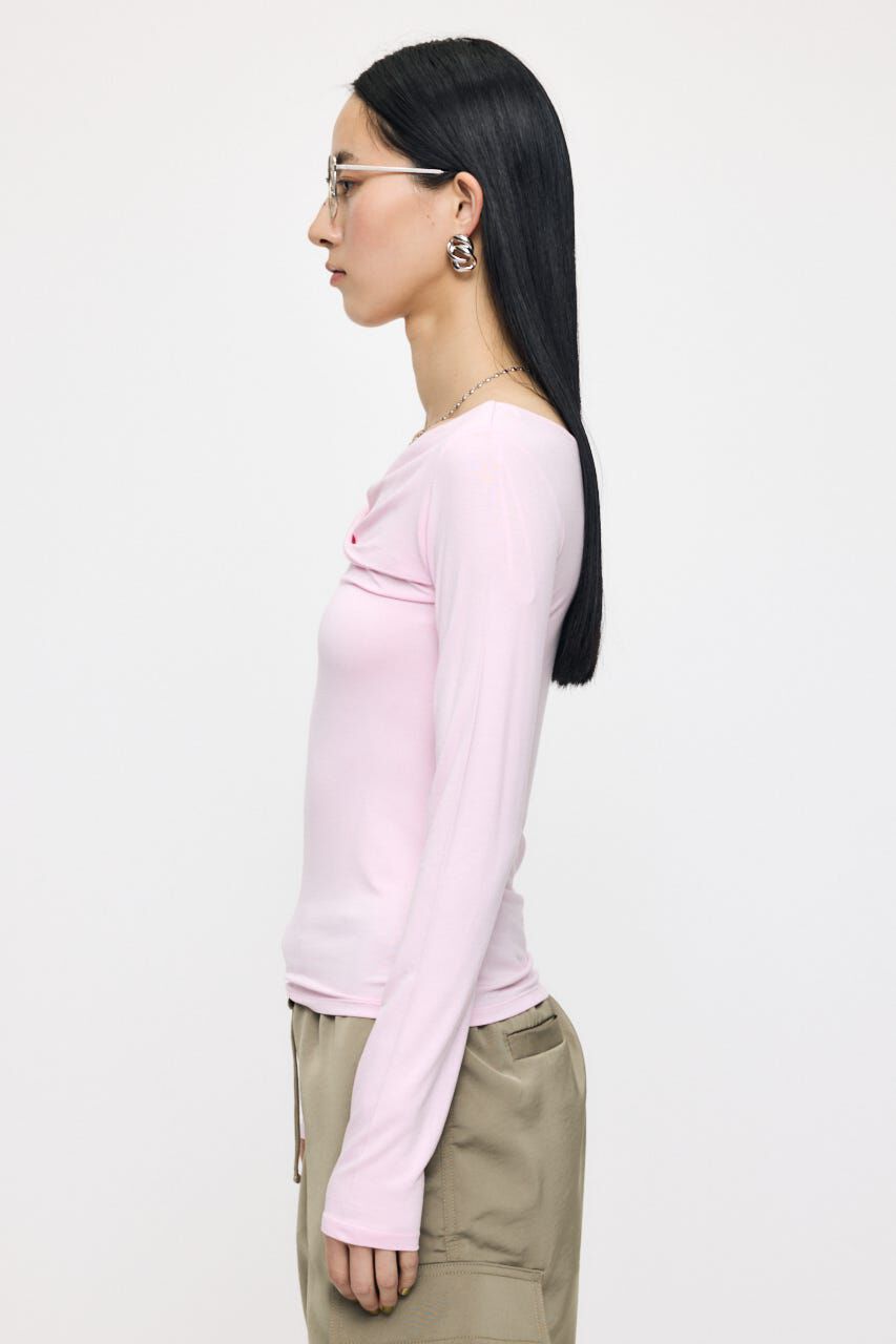MOUSSY「ASYMMETRY TWIST NECK トップス」|Tシャツ・カットソー|