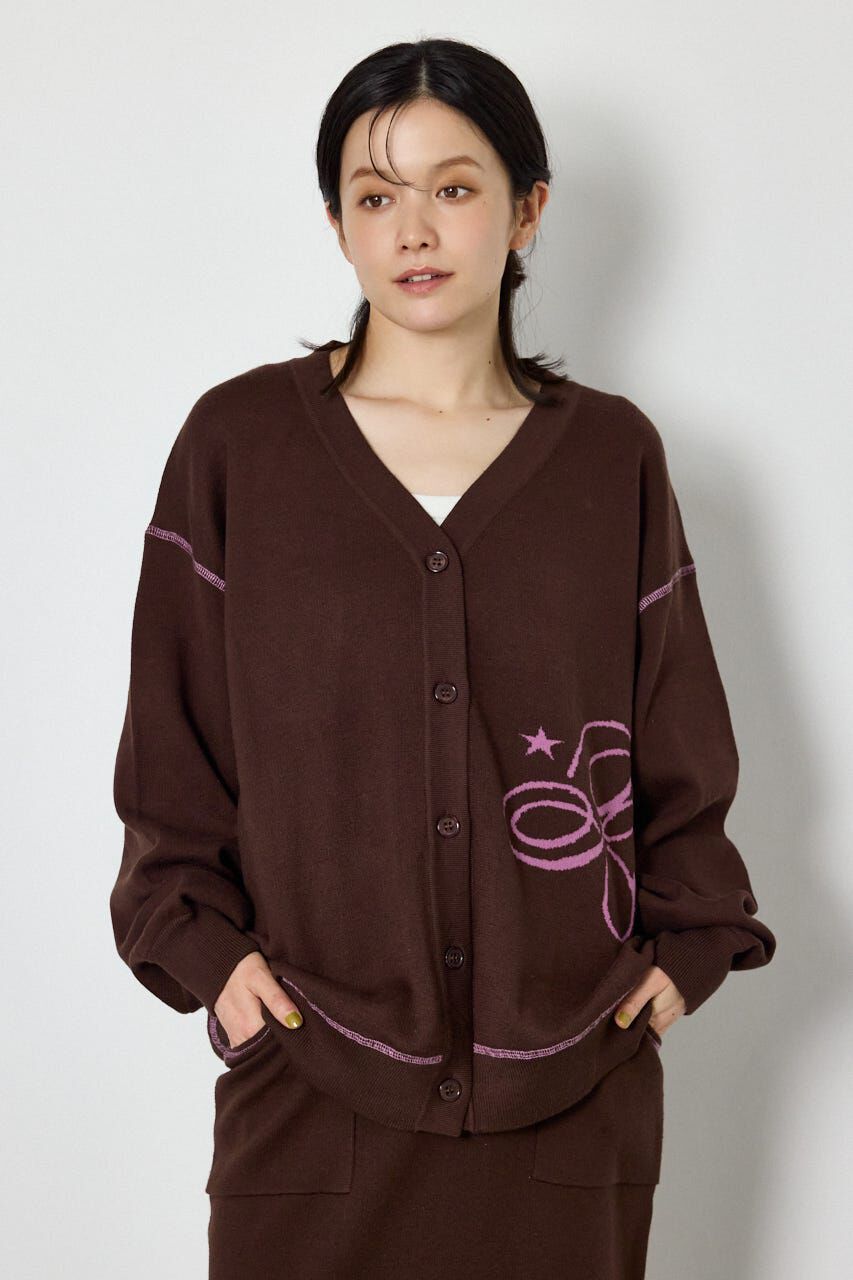 RODEO CROWNS「スウェットライクロゴニットカーディガン」|カーディガン|BRN