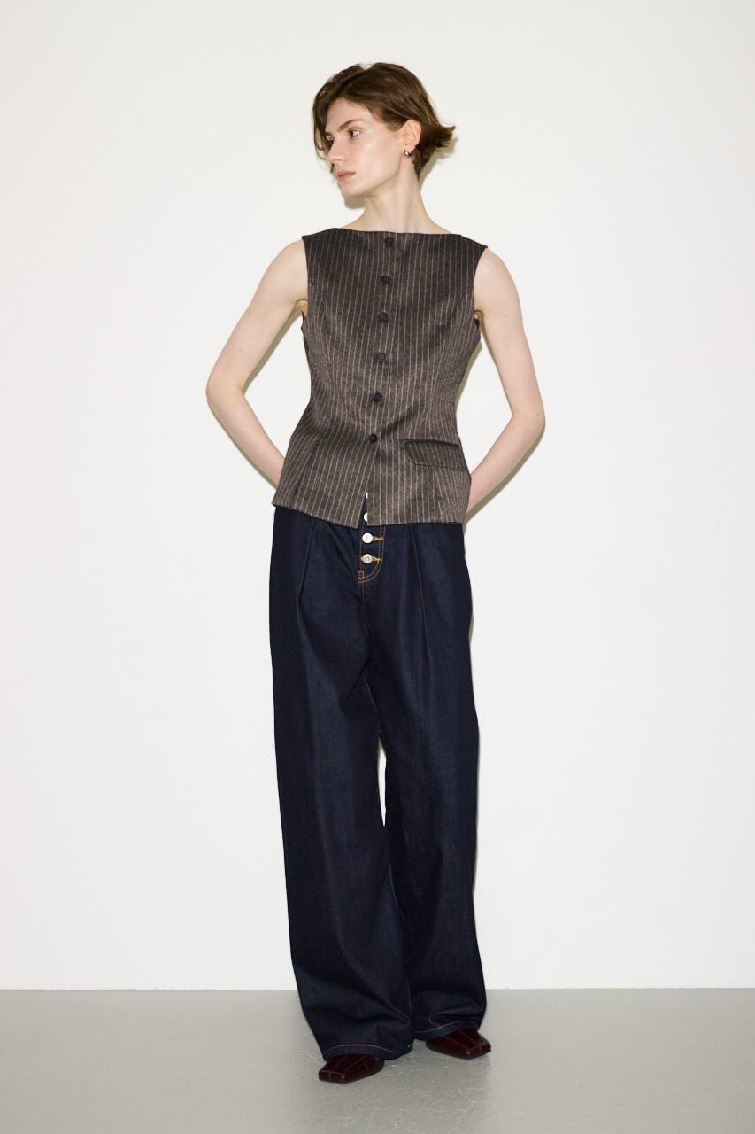 SLY「BUTTONFLY TUCK LOOSE PT-AB」|デニム|