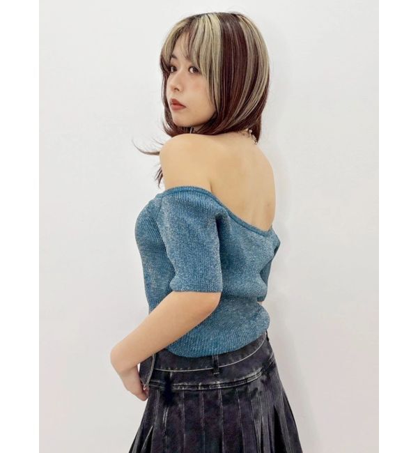 EVRIS「ラメオフショルニットトップス」|ニット・セーター|