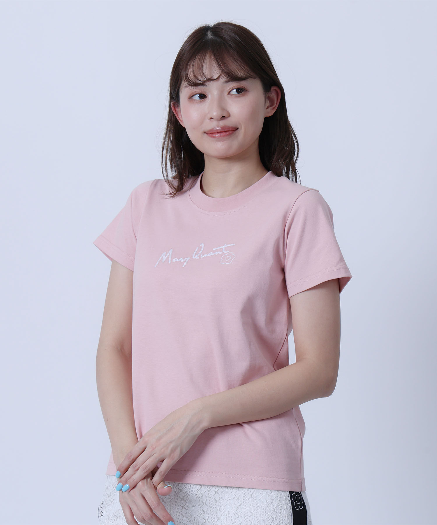 MARY QUANT「チェーンステッチ Tシャツ」|Tシャツ・カットソー|ピンク