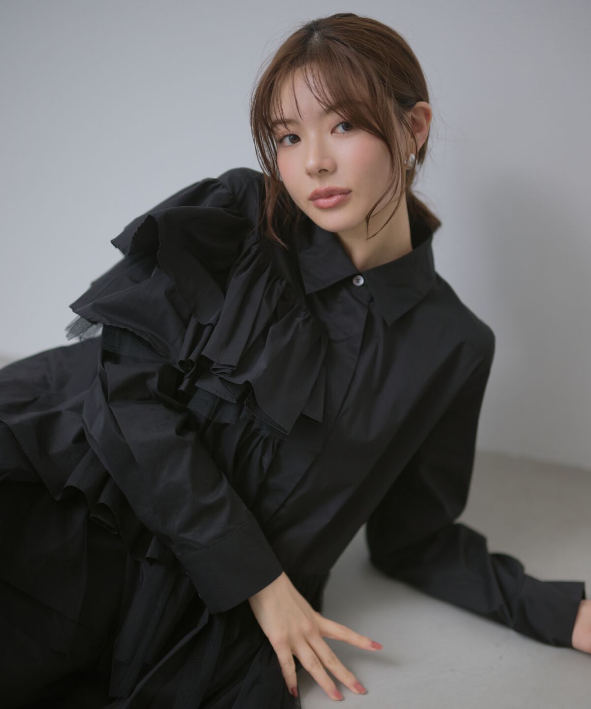 アンドクチュール「アシメラッフルミニワンピース」|ワンピース|