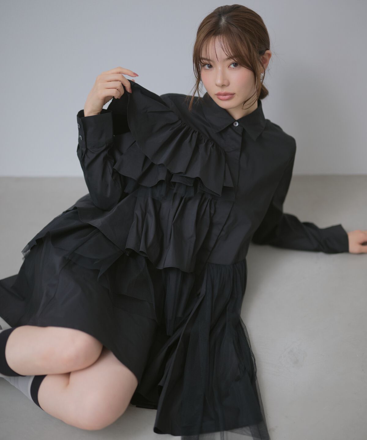 アンドクチュール「アシメラッフルミニワンピース」|ワンピース|