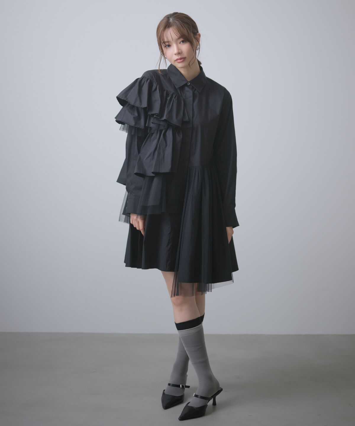 アンドクチュール「アシメラッフルミニワンピース」|ワンピース|