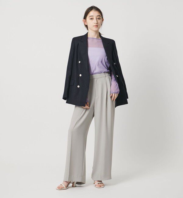 UNITED ARROWS「P 2タック ワイドパンツ ‐吸水速乾 帯電防止 接触冷感 ウォッシャブル‐」|スラックス|