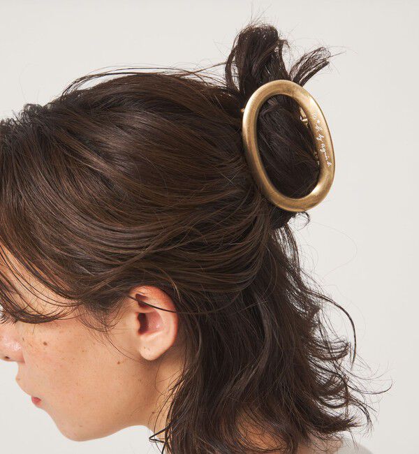 UNITED ARROWS green label relaxing「＜To b. by agnes b.コラボ＞ロゴ ヘアクリップ（オーバル）」|ヘアバンド|GOLD