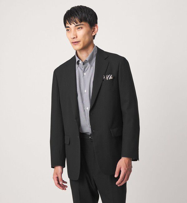 UNITED ARROWS green label relaxing「A+ リネンライク 2B リラックス セットアップ ジャケット -ストレッチ-」|テーラードジャケット|BLACK