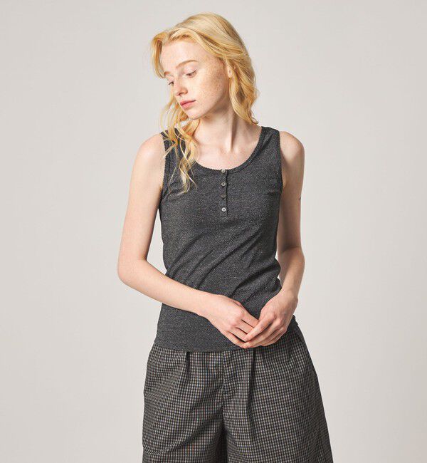 STEVEN ALAN「＜Steven Alan＞ラメジャージー タンクトップ」|Tシャツ・カットソー|NAVY