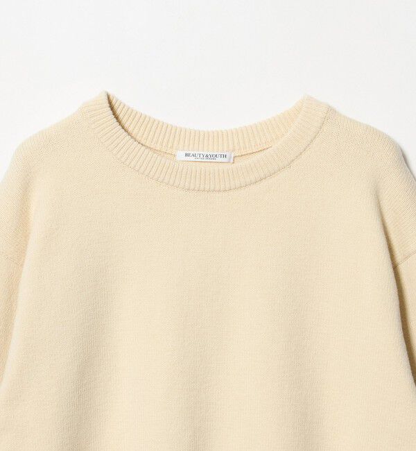 BEAUTY&YOUTH UNITED ARROWS「コットンブレンド バックタック ニットプルオーバー ウォッシャブル」|ニット・セーター|