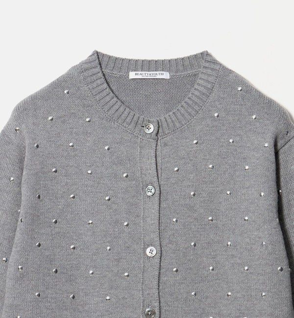 BEAUTY&YOUTH UNITED ARROWS「メタルパーツ クルーネック カーディガン ウォッシャブル」|カーディガン|