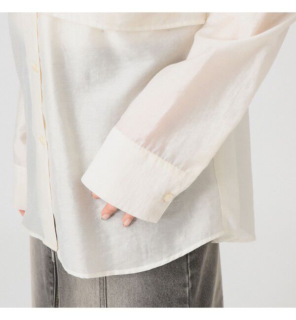 Ray BEAMS 「シアー レイヤード シャツ      26SS 日除け 紫外線対策 冷房対策 デザインシャツ 春夏」|シャツ・ブラウス|