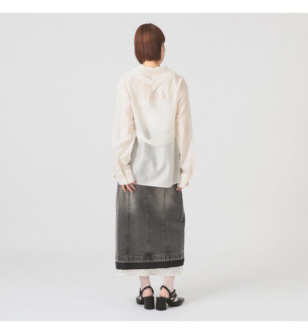Ray BEAMS 「シアー レイヤード シャツ      26SS 日除け 紫外線対策 冷房対策 デザインシャツ 春夏」|シャツ・ブラウス|