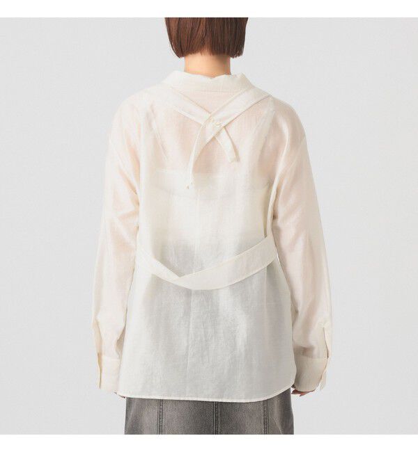 Ray BEAMS 「シアー レイヤード シャツ      26SS 日除け 紫外線対策 冷房対策 デザインシャツ 春夏」|シャツ・ブラウス|