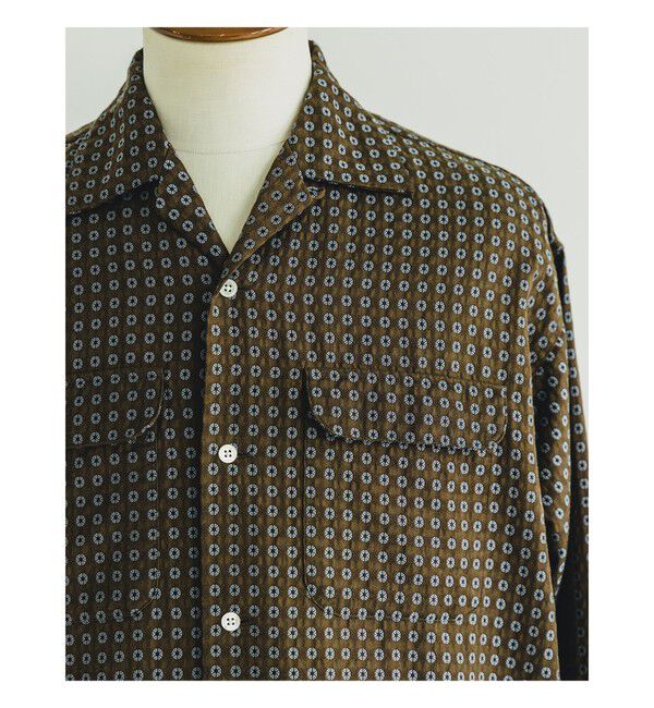 BEAMS PLUS「Open Collar Cupra Cotton Satin Jacquard」|シャツ・ブラウス|