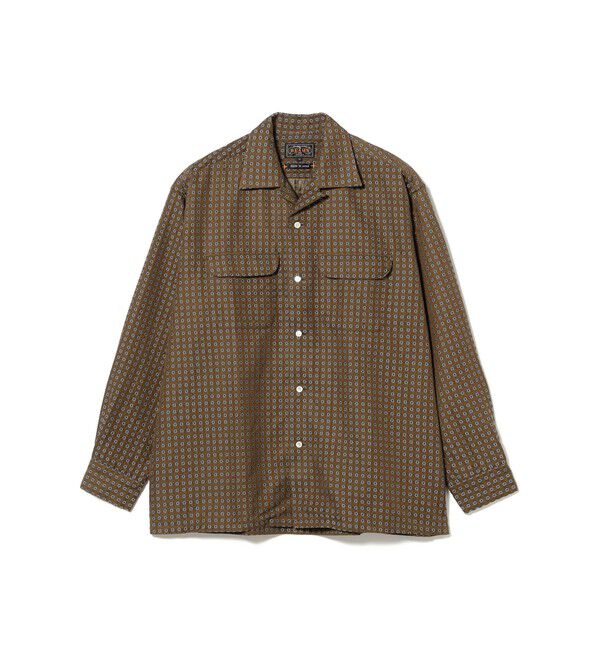 BEAMS PLUS「Open Collar Cupra Cotton Satin Jacquard」|シャツ・ブラウス|
