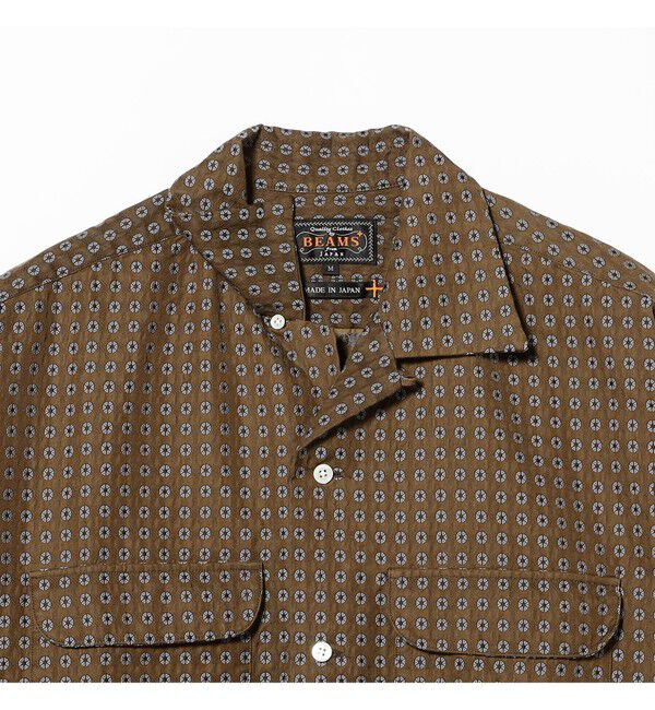 BEAMS PLUS「Open Collar Cupra Cotton Satin Jacquard」|シャツ・ブラウス|