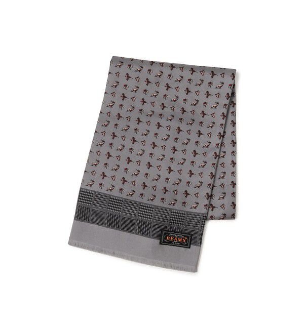 BEAMS PLUS「Silk Stole Check Print」|マフラー|GREY