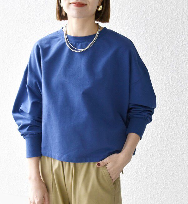 SHIPS any「〈洗濯機可能〉インレイ ロングスリーブ コンパクト プルオーバー」|Tシャツ・カットソー|ブルー