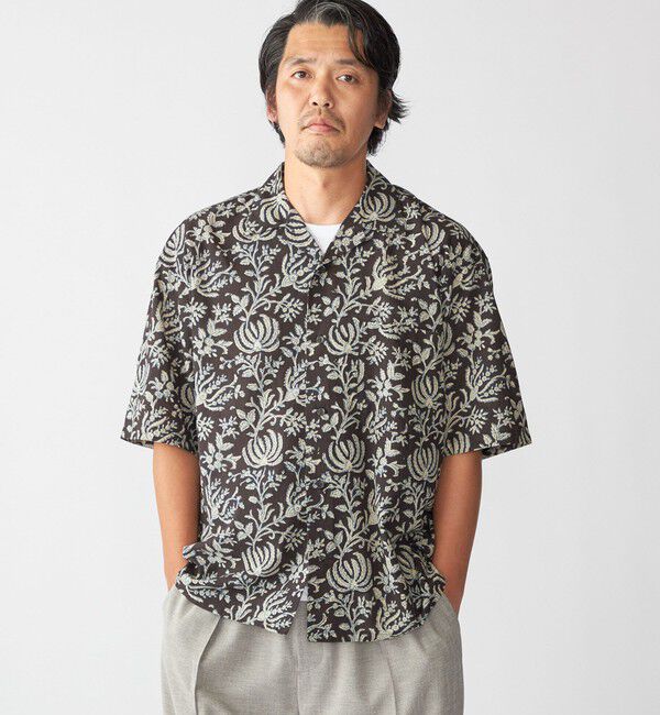 SHIPS「BENCH MARKING SHIRTS: インディアン バティック ショートスリーブ シャツ」|シャツ・ブラウス|ダークグレー