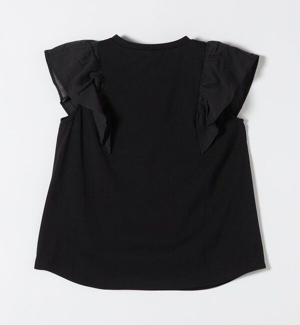 SHIPS any「SHIPS any:〈洗濯機可能〉フリル コンビ ノースリーブ TEE」|Tシャツ・カットソー|