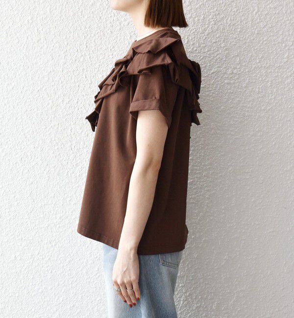 SHIPS any「SHIPS any:〈洗濯機可能〉ジャージー フリル TEE」|Tシャツ・カットソー|