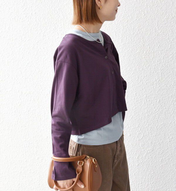 SHIPS any「SHIPS any:〈洗濯機可能〉レイヤード ノースリ TEE &times; カーディガン セット」|Tシャツ・カットソー|