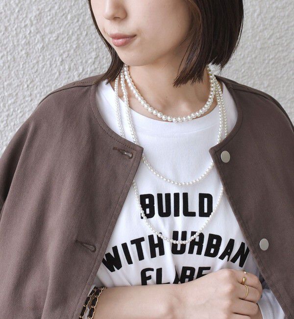 SHIPS Colors 「【WEB限定】パールモチーフ 3連 ロング ネックレス◇」|ネックレス|