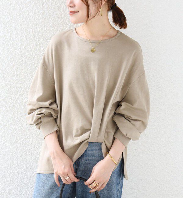 SHIPS for women「【WEB限定】〈手洗い可能〉裾 ツイスト デザイン ポンチ ロング スリーブ プルオーバー」|プルオーバー|