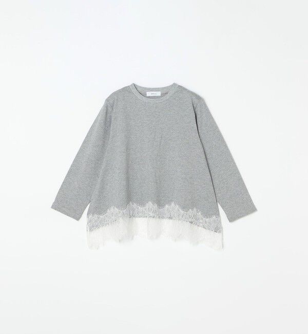 SHIPS any「〈手洗い可能〉レースヘム リラックス Tシャツ(ロンT) <KIDS>」|Tシャツ・カットソー|ダークグレー