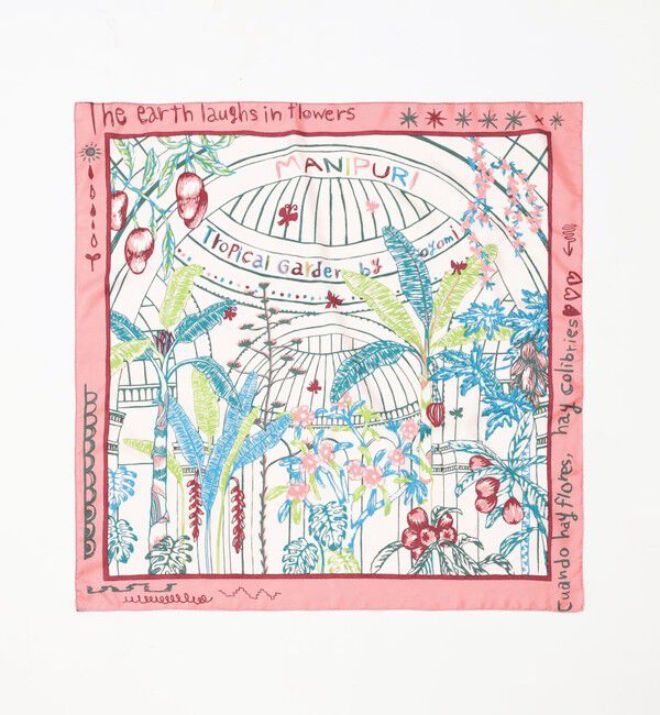TOMORROWLAND GOODS「manipuri GARDEN シルクスカーフ」|バンダナ・スカーフ|
