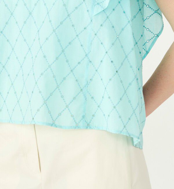 Ballsey「アイレットダイヤエンブロイダリー バタフライスリーブブラウス」|シャツ・ブラウス|