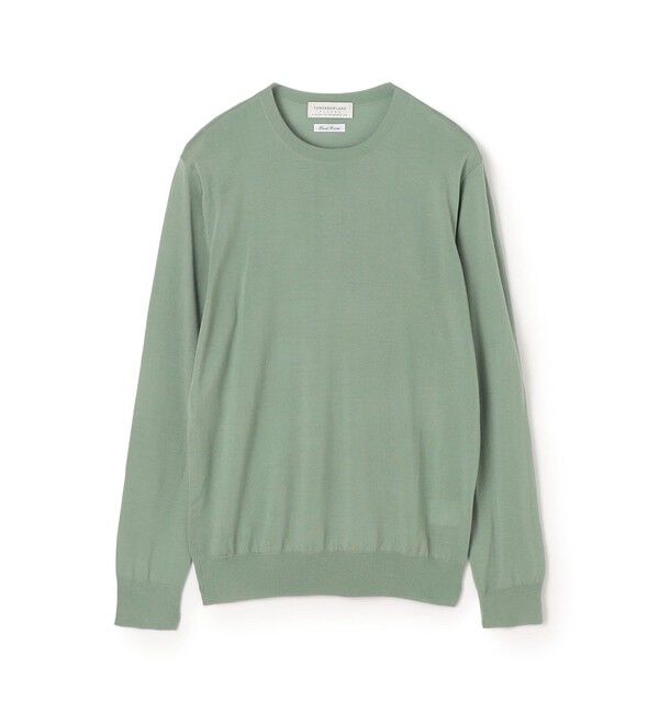 TOMORROWLAND MENS「TOMORROWLAND tricot スーパーファインメリノウール クルーネックニット S-WOOL」|ニット・セーター|53 ライトグリーン