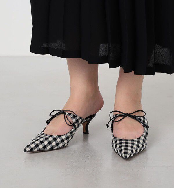 TOMORROWLAND GOODS「【別注】HENRI EN VARGO THELMA gingham ミュール」|パンプス|