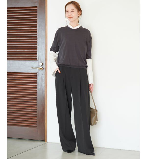 SLOBE IENA「《WEB限定/4サイズ展開/追加予約》イージーワイドパンツ」|スラックス|