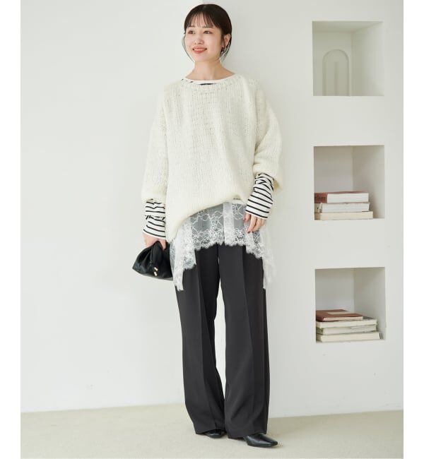 SLOBE IENA「《WEB限定/4サイズ展開/追加予約》イージーワイドパンツ」|スラックス|