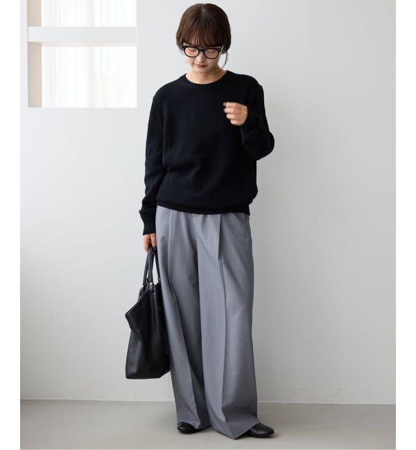 SLOBE IENA「《4サイズ展開/追加予約》TRワイドトラウザー」|スラックス|