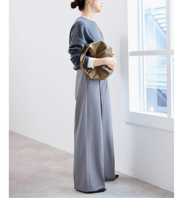 SLOBE IENA「《4サイズ展開/追加予約》TRワイドトラウザー」|スラックス|