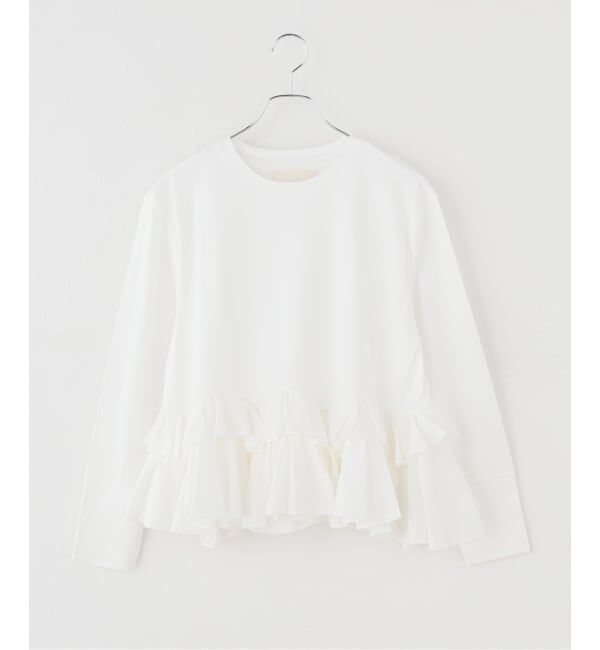 IENA「MARILYN MOON/マリリンムーン ruffle top カットソー 4264-182」|Tシャツ・カットソー|ホワイト